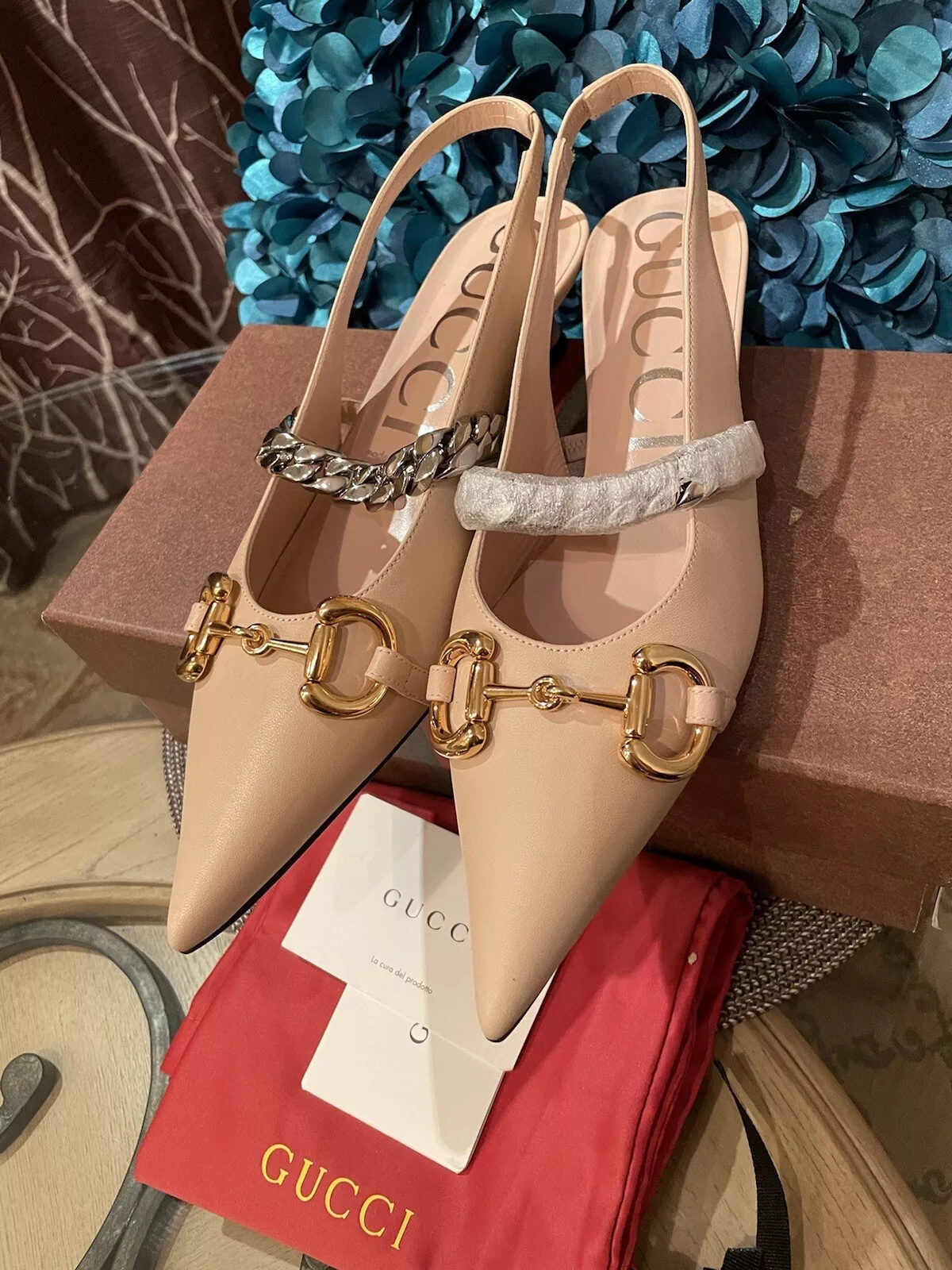 CHAUD ! *Escarpins talons nus neufs GUCCI Horsebit chaussures à dos fronde 40 EU/9 US Neuf dans leur boîte 616596