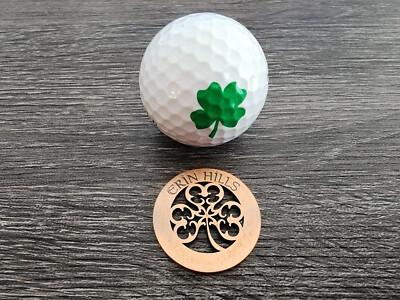 Rare Erin Hills Golf Metal Round Copper Ball Marker/Coin/Alignment Members  