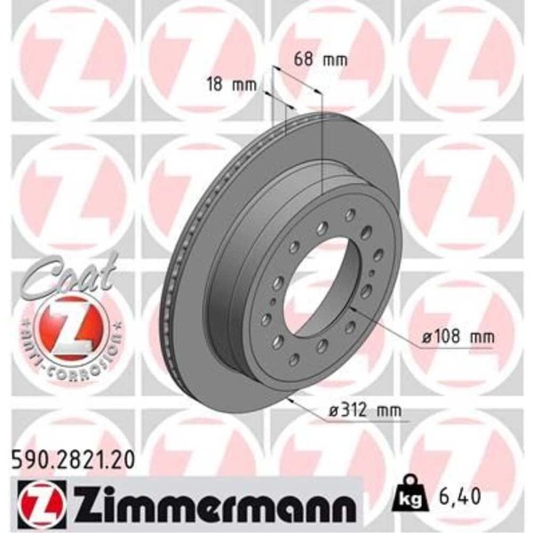 Zimmermann 2X Bremsscheibe Hinten Ø312 Mm FüR Toyota Land Cruiser KDJ15_-image