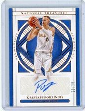 2020-21 Panini National Treasures Penmanship Auto #PEN-KTP Kristaps Porzingis