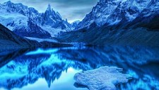Landscape nature lake mountains r snowy Custom Gaming Mat Desk