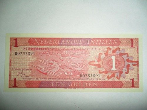 BANKNOTE 1 GULDEN DUTCH ANTILLES NEDERLAND 1970 FDS  - Picture 1 of 2
