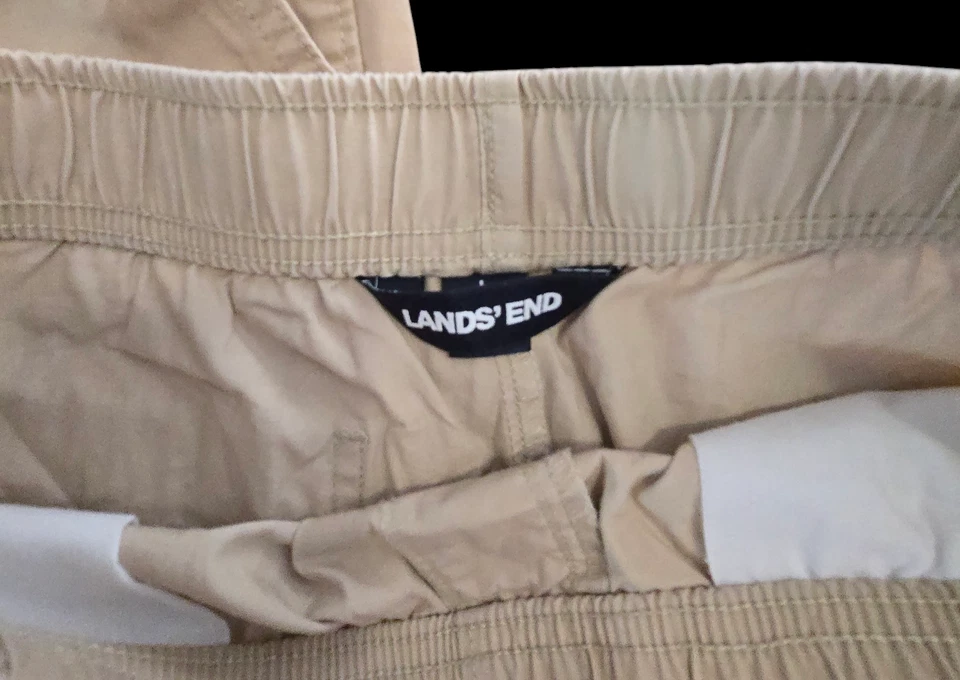 Lands End Boys Shorts Large 14-16 Drawstring Elastic Waist Uniform Khaki 3 piece - Image 4 of 4