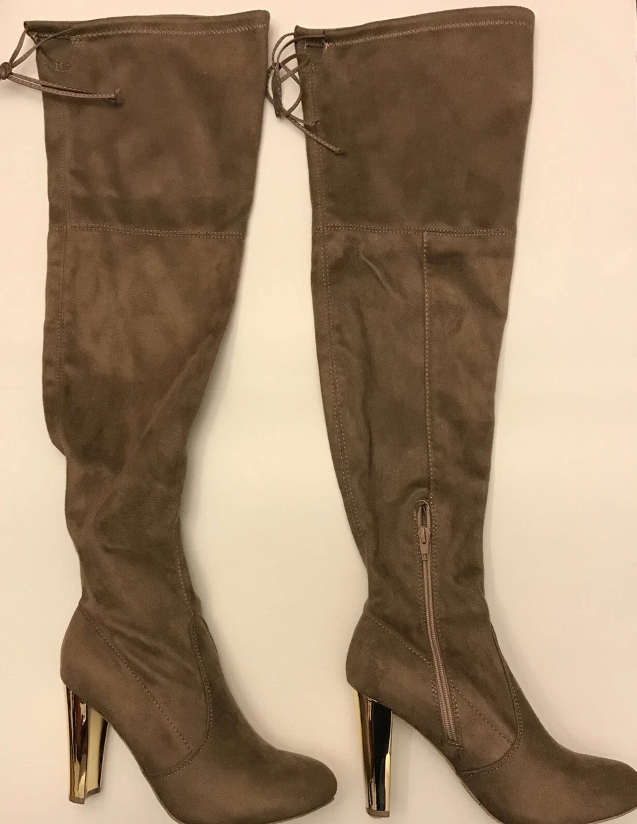 Khaki thigh high boots sale