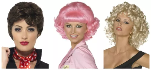 Adult Grease Rizzo Frenchy Sandy Pink Ladies Fancy Dress Wig