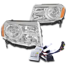 For 12 13 14 15 Honda Pilot Halogen Headlight Headlamp Lamp Chrome w/10K HID Kit