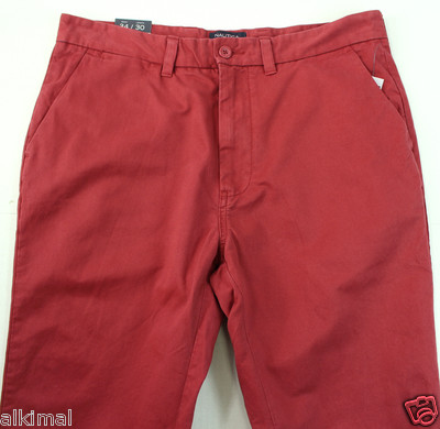 NEW NAUTICA A BIT TRIMMER RUSTEDHULL DYE COTTON TAPERED LEG PANTS