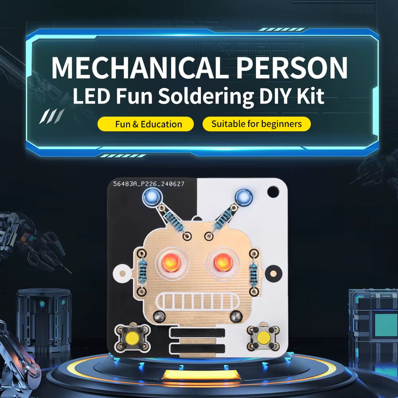 DIY Robot LED Kit - Soldering Project Teaching Learning Gift UK Seller