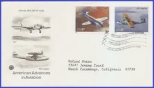 USA3 #3916 ADDR PCS ARTCRAFT FDC   Boeing 247 Aviation
