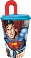 Superman Trinkbecher Mit Strohhalm Und Deckel Kinder Becher Superheld Trinken