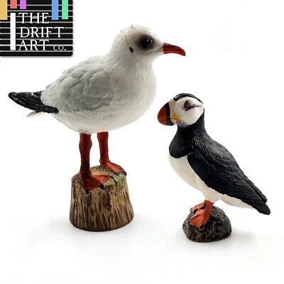 1pc Simulation Seagull Puffin Sea bird Animal Miniature Art Toy Figure Doll