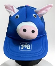 New Vintage Pig Corporation Blue Mesh Trucker's Hat Snap-Back Adjustable Cap!