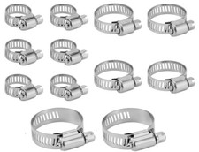 10 pc Hose Clamp Jubilee Style Clip Set Metal Clamps Assorted Small Medium