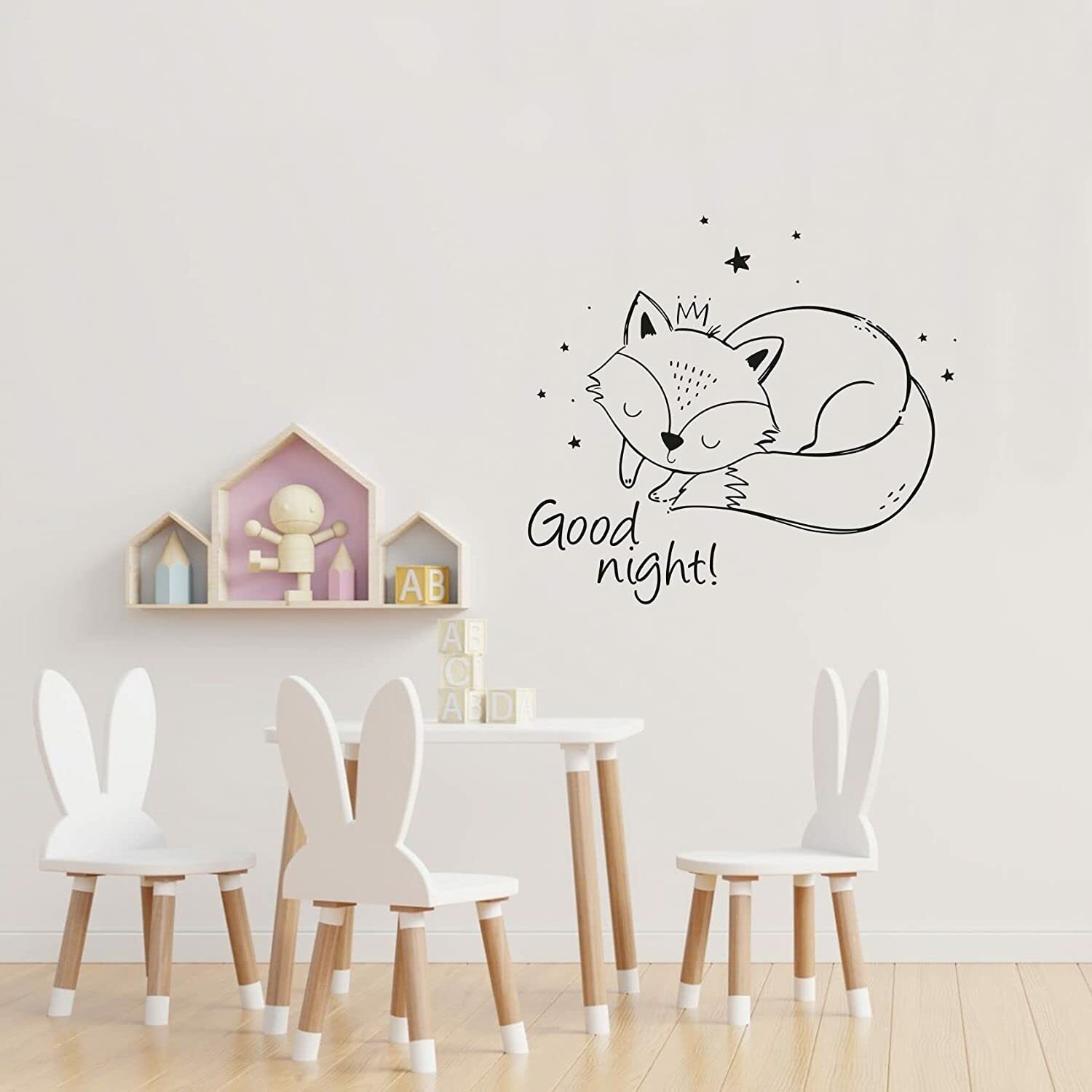 Adorable Baby Fox Sleep Dreams Vinyl Wall Decal for Home or Room Decor