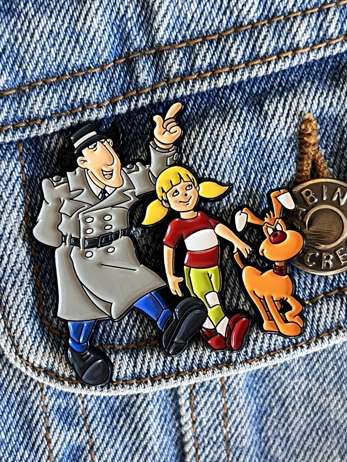 Pin Esmalte Grande Inspector Gadget, Penny Brown Y Cerebro - Excelente Estado