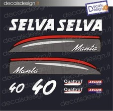Adesivi motore marino fuoribordo selva manta 40 cv  gommone barca stickers