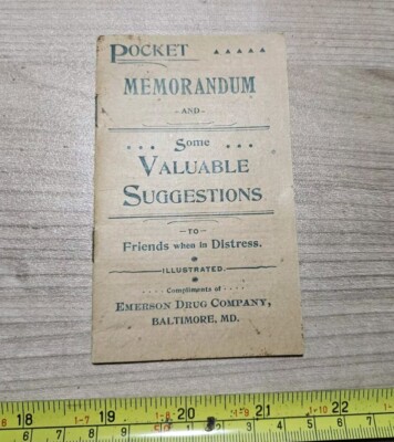 Vintage Emerson Drug Co Baltimore Steiner Bros Frederick MD Quackery Notebook