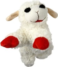 Multipet Plush Dog Toy, Lambchop, 10", White/Tan, Small, Dog Toy, all size