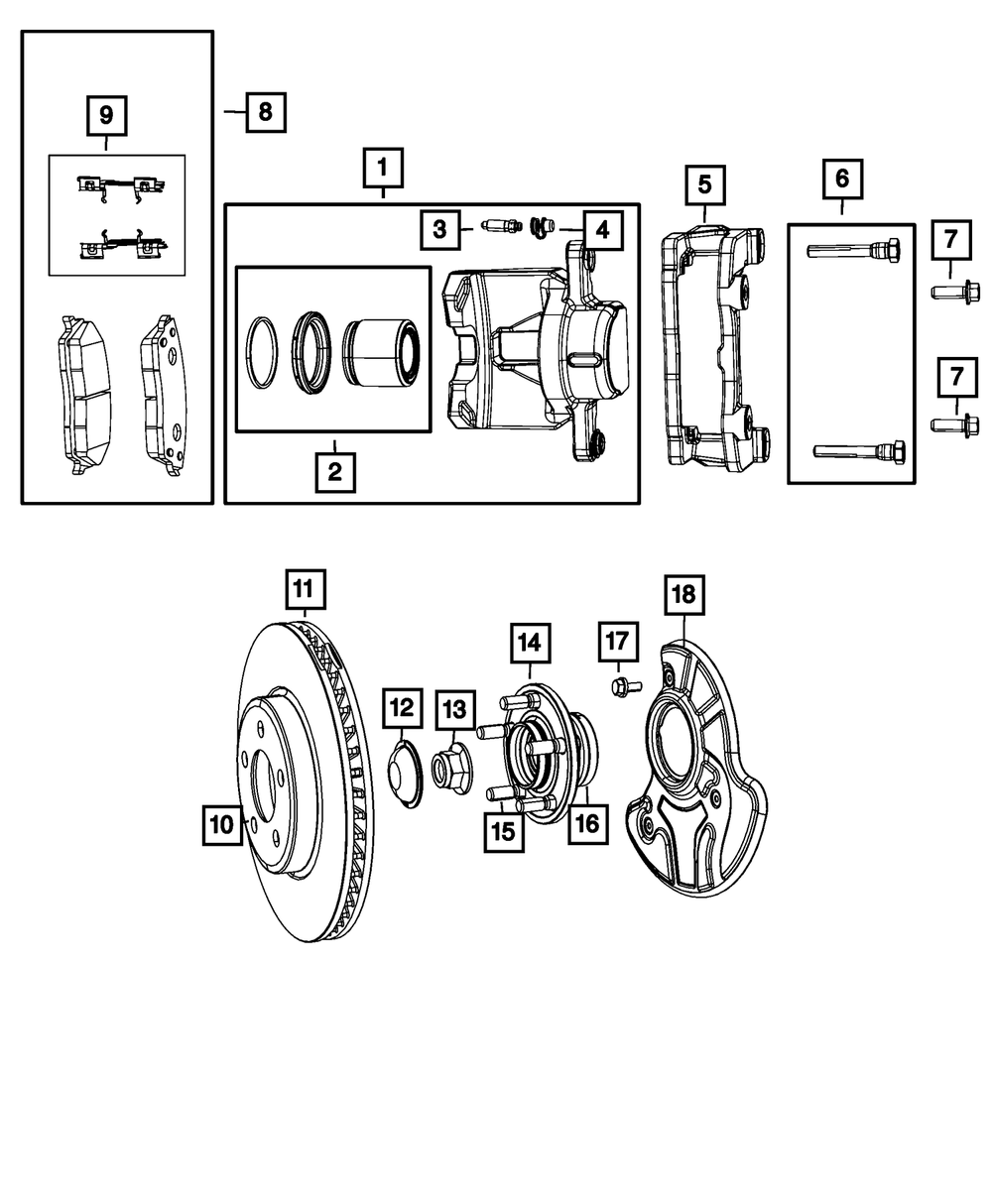 Genuine Mopar Disc Brake Pad Kit 68504574AB