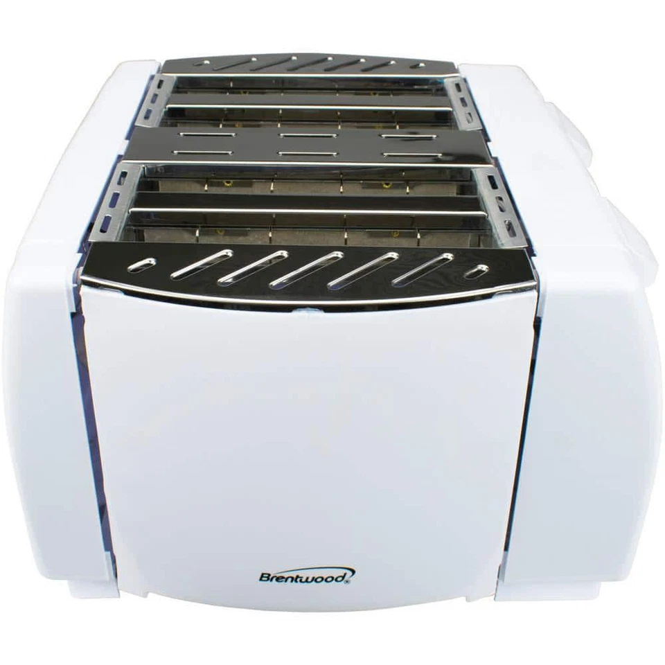 Brentwood Toaster 4-Slice Cool Touch White 1300W 7-Settings Stainless Steel - Image 3 of 4