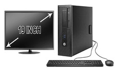 HP OR DELL Desktop PC i5-Quad Core 8GB 500GB HDD 19" LCD Monitor WiFi Windows 10