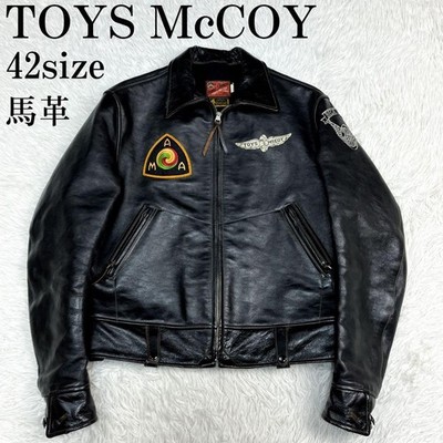 TOYS McCOY Leather Mobster Jacket Horsehide Vintage Black Size 42 L Excellent