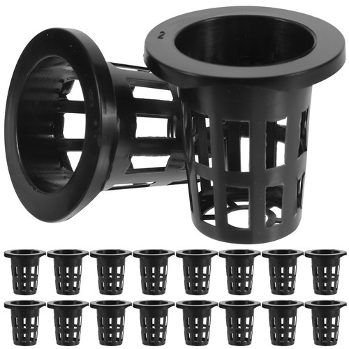 Jenngaoo 50 Stück Hydrokultur-Töpfe, Schwarz/weiß – Netz-Design Mit Schlitz, 3,5x5,5 Cm Für Erdlosen Anbau