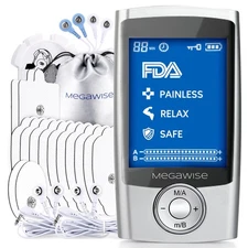 EMS TENS Unit, 24 Modes with 14 Premium Pads, Dual Channel Muscle Stimulator ...