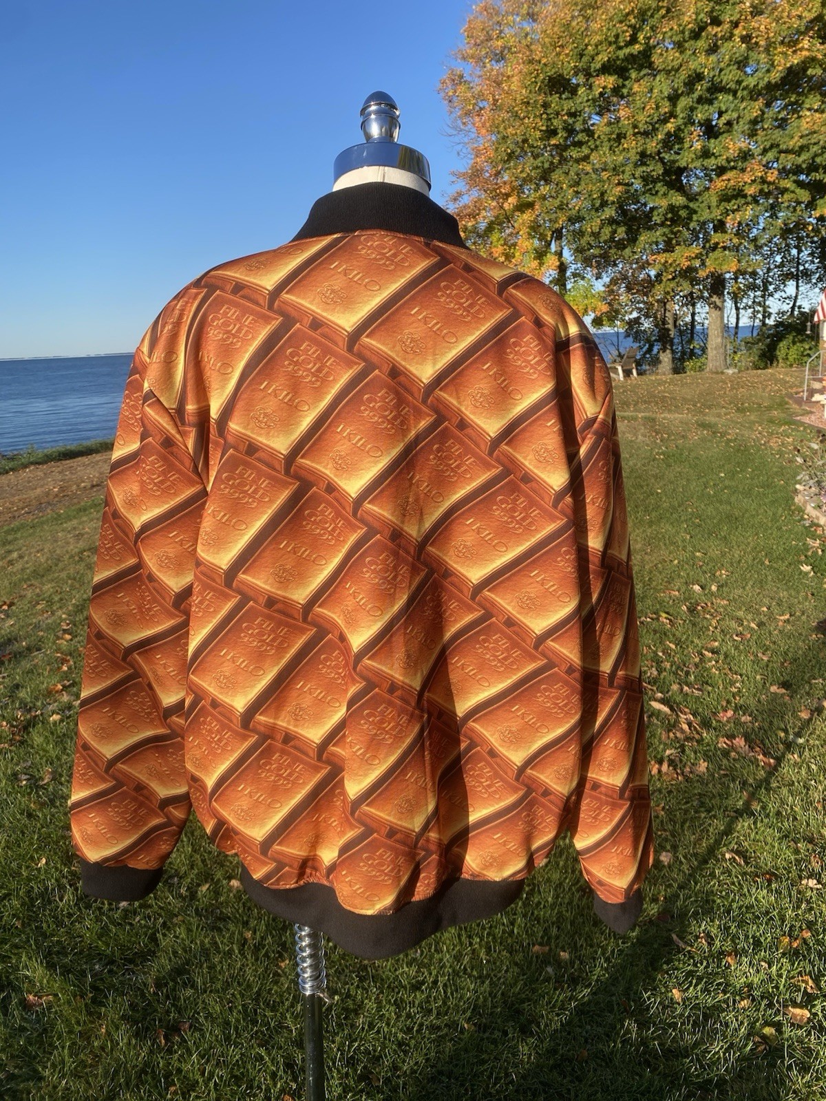 IMPERIOUS Jacket Zip Front Zip Gold Bars Graphics… - image 3