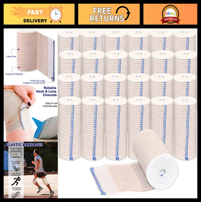 24 Pack Self-Adhesive Elastic Bandage Wrap 4  with Hook & Loop Closure for Sport