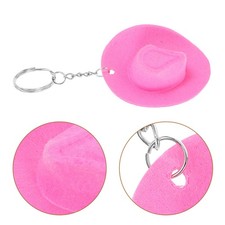 Creative Mini Cowboy Hat Keychain Pink Bag Charm for Party Use