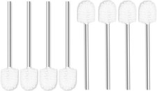 White Toilet Brush Set, 8pcs Stiff Bristle Replacement Heads for