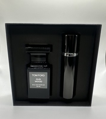 Tom Ford Oud Wood Gift Set Eau De Parfum 1.7oz + 0.34oz Travel Spray New In Box