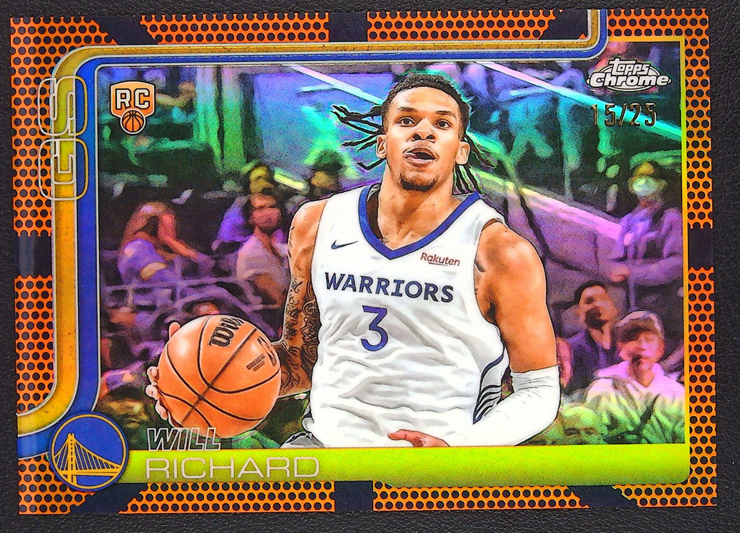Will Richard 2025-26 Topps Chrome 15/25 Orange Basketball RC Warriors #287