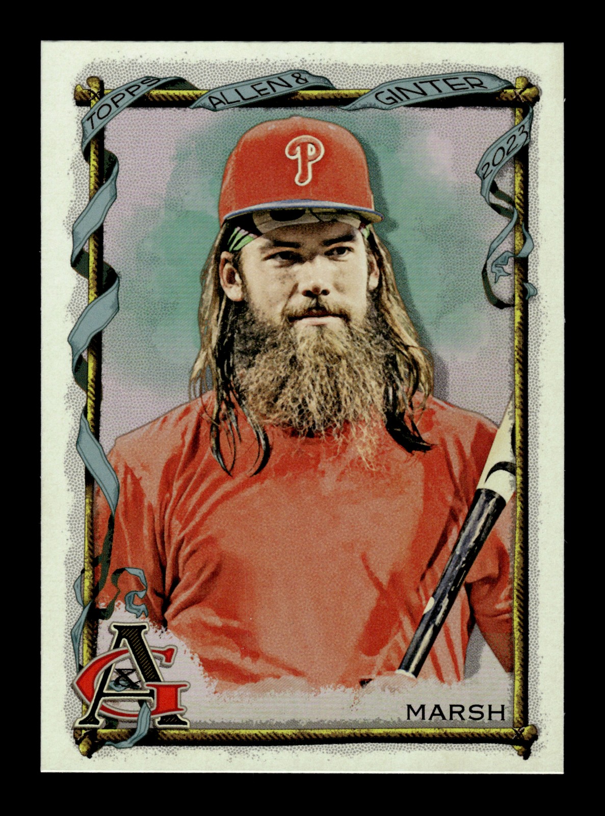 2023 Topps Allen & Ginter Silver Portrait #191 Brandon Marsh - PHI Phillies