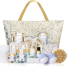 Spa Luxetique Gifts for Women 15pcs White Jasmine Gift Baskets for Women Luxury