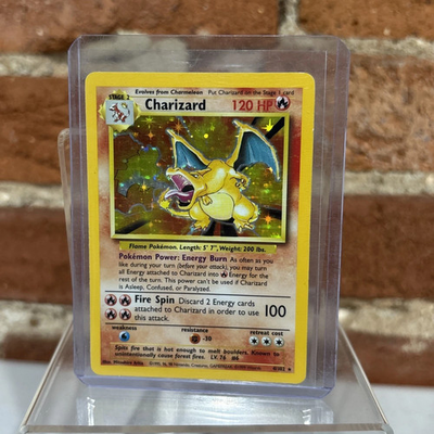 #ad Pokémon TCG Base Set Charizard 4 102 Holo Rare Card HP $79.32