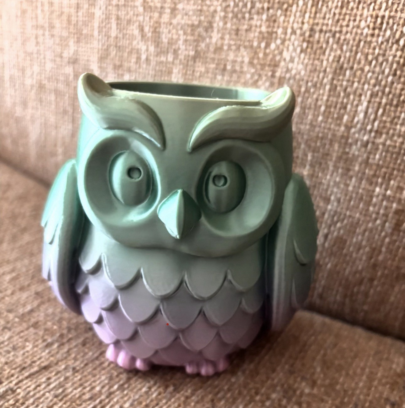 Owl Shaped 3D plastic Pen/Pencil Holder Decorative Green Purple Modern