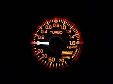 Omori Mechanical Boost Gauge 45mm Mini Illuminated Meter Vintage Old Car Tested