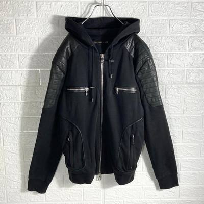 BALMAIN x H&M Biker Jacket Hoodie, Size L rare collaboration men fashion cotton