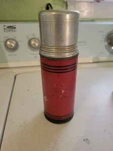 Vintage Icy-Hot Lunch Box Red Thermos Made by The American Thermos Bottle Co.