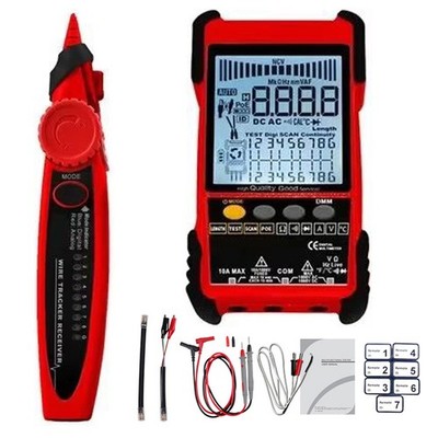 Tragbares 2-in-1-Netzwerkkabeltester-Multimeter Mit LCD-Display Und Hinterg P1G1