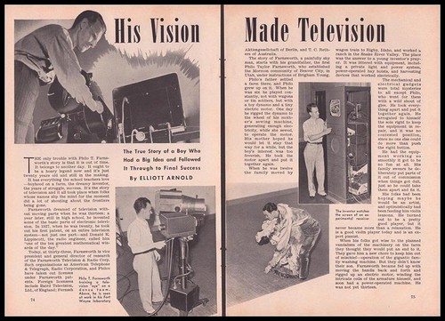 Philo T. Farnsworth “His Vision Made Television” 1940 pictorial Life Story