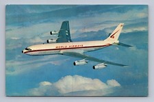 Vintage World Airways Boeing 707c Jet Liner Clouds Airplane 1960