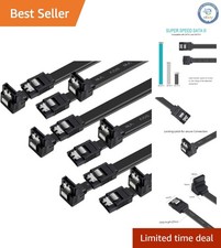 18 Inch SATA III Cable Set - 6 Pack with Locking Latch for Secure Connection