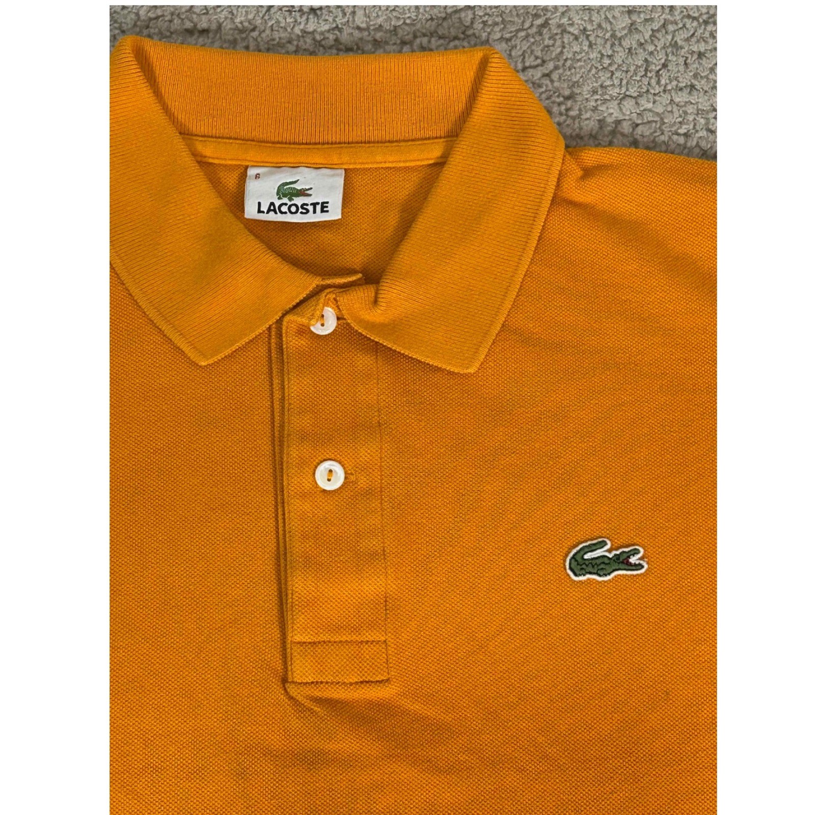 Lacoste Polo Shirt Mens Size 6 XL Orange Cotton Short Sleeve Casual Classic thumbnail 2