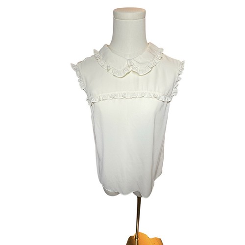 Brooks Brothers ärmelloses Peter Pan-Top mit Rüschenkragen Gr. 12 feminin