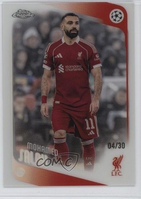 2025 Topps Chrome UEFA Club Competitions White Refractor 4/30 Mohamed Salah 0t9q