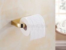 Gold Polished Brass Wall Mounted Toilet Paper Holder Roll Tissue Holder eba848
