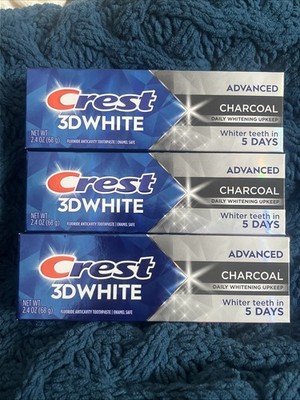 Crest 3D White Advanced Charcoal Toothpaste 2.4 Oz Pack Of 3